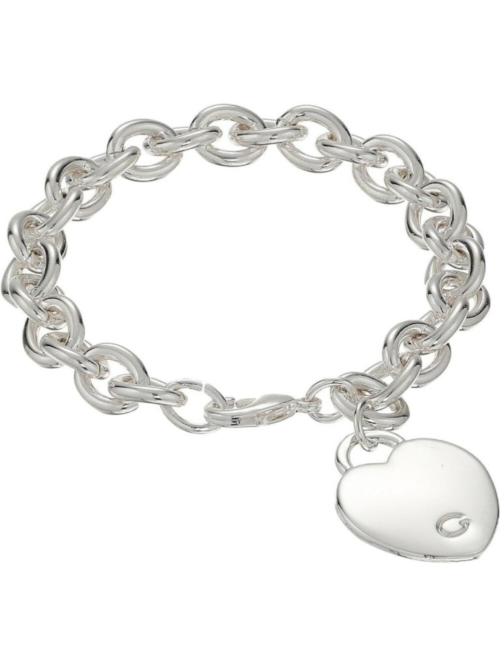 Chic Heart Link Bracelet with G Logo Charm - Stylish Everyday Accessory